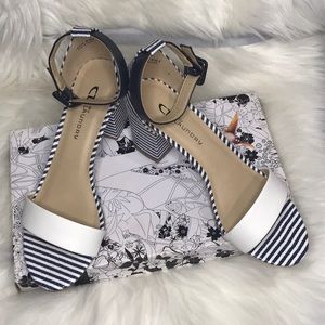 NEW!!!   Navy blue & white heels